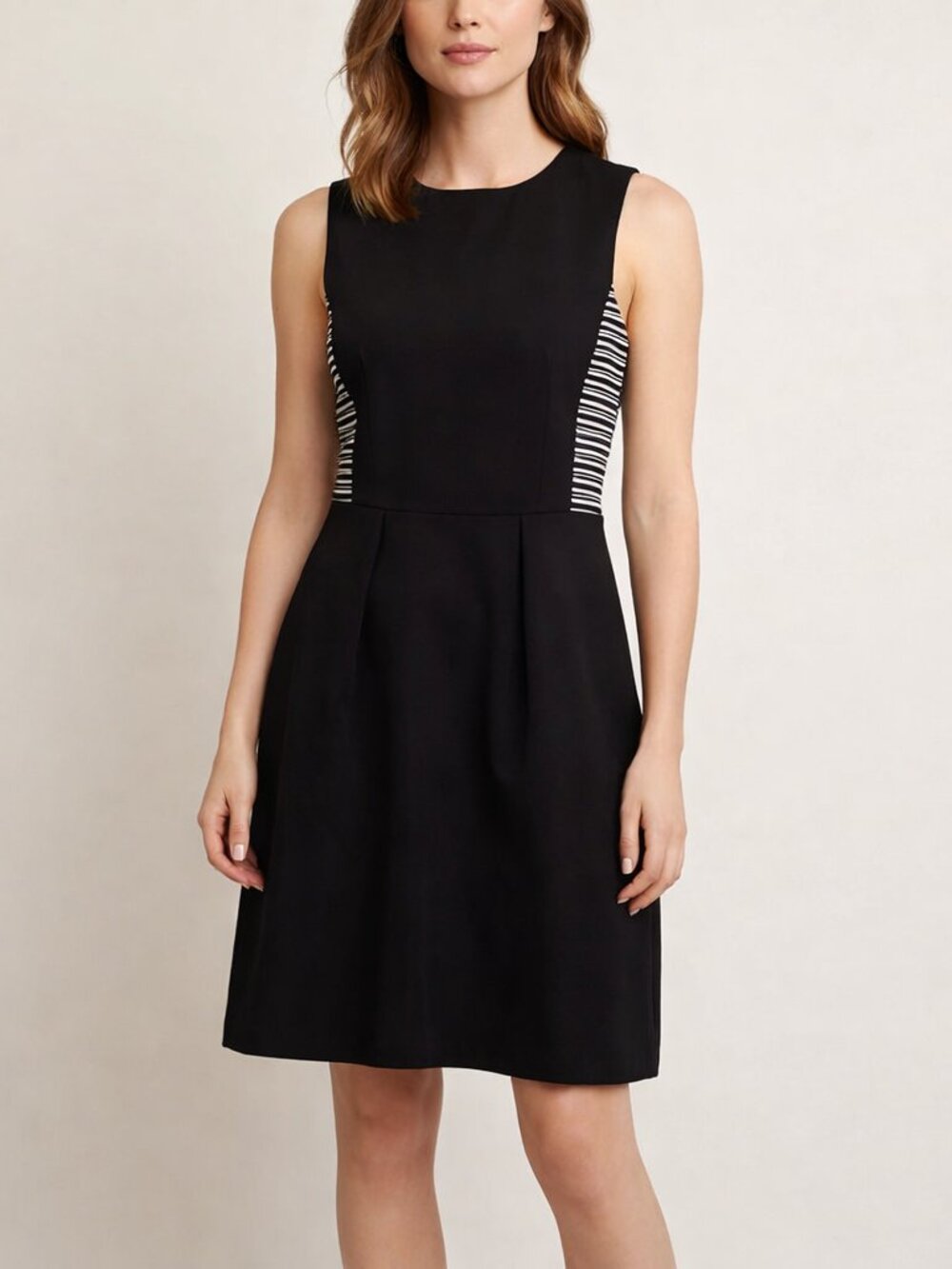 Madewell Abroad Dress STRIPE-INSET Black Size 2 NWT Madewell